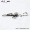 34424  xuping Simple design fashion Stainless Steel jewelry black gun color cross pendant